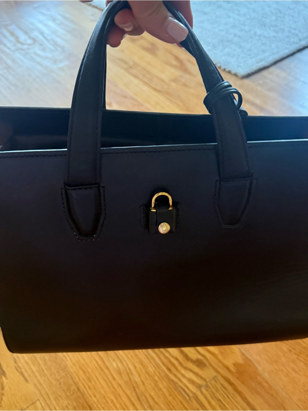 Alexander Wang Black Leather Satchel with Gold Hardware